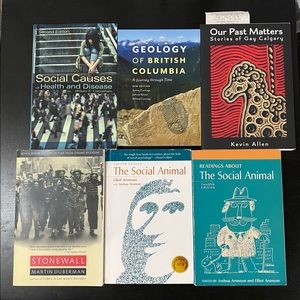 University textbooks- geology, sociology, gender studies, psychology